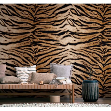 Papier peint intissé Papier peint original Marron, Noir - 1,59 x 2,8 m