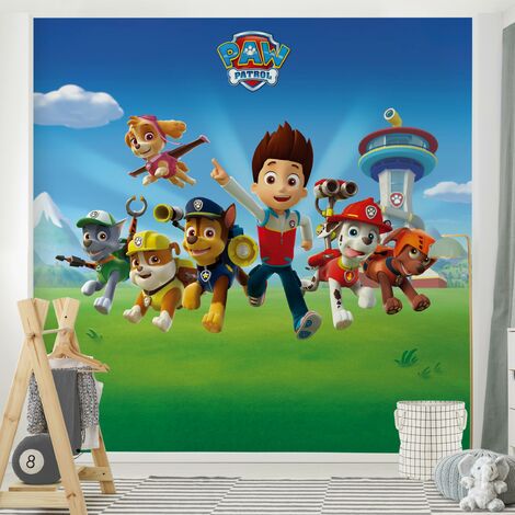 Papier peint intissé - Paw Patrol - Successful Mission - Mural Carré Dimension HxL: 240cm x 240cm