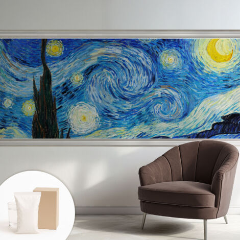 Papier peint intissé pour salon chambre à coucher peint imprimé Installation facile - Colle incluse gratuite Ciel nocturne 250x104 cm