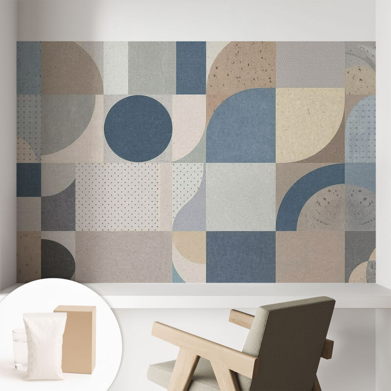 Tulup Newroom Tapete Dekorative Vliestapete Mit Kleber Modern Für Wohnzimmer Schlafzimmer Geometrisches Mosaik 104x70 Cm