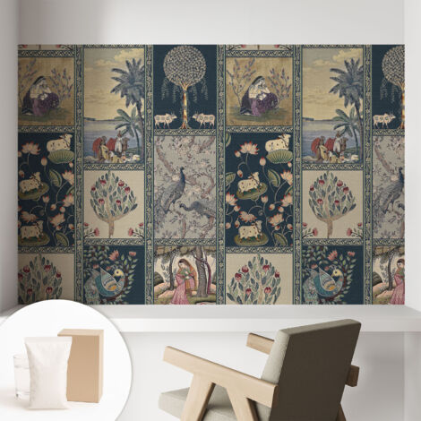 Papier peint intissé pour salon chambre à coucher peint imprimé Installation facile - Colle incluse gratuite Scène romantique 104x70 cm