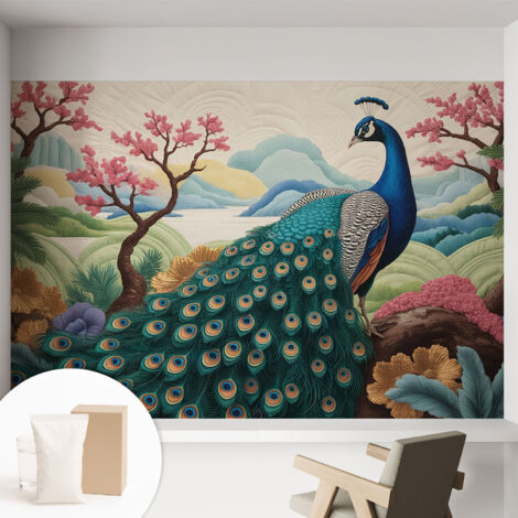 Papier peint intissé pour salon chambre à coucher peint imprimé pour mur - Colle incluse gratuite Beauté exotique 152x104 cm
