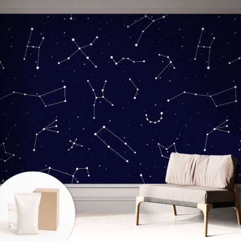 Papier peint intissé pour salon chambre à coucher peint imprimé pour mur - Colle incluse gratuite Ciel étoilé 312x219 cm