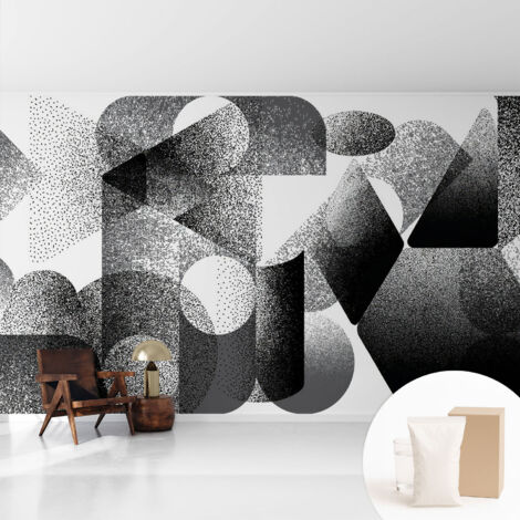 Papier peint intissé pour salon chambre à coucher peint imprimé pour mur - Colle incluse gratuite Formes géométriques 416x254 cm