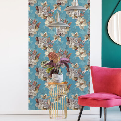 Papier peint intissé pré-encollé - FLEURS MAGNOLIA - 1 rouleau de 300x60cm