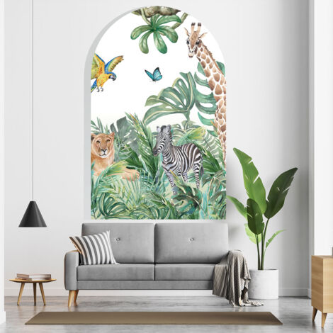 Papier peint intissé pré-encollé fresques géantes - ARCHE JUNGLE AFRICAINE - 90x60cm