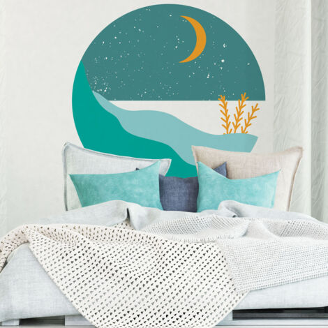 Papier peint intissé pré-encollé fresques géantes - ROND BORD DE MER TURQUOISE - 60x60cm