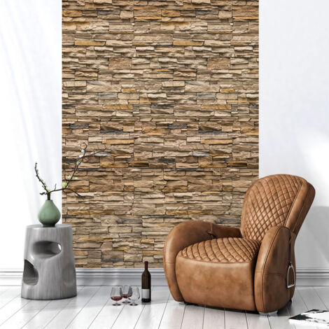 Papier peint intissé pré-encollé - PAREMENT DE BRIQUES - 1 rouleau de 300x60cm