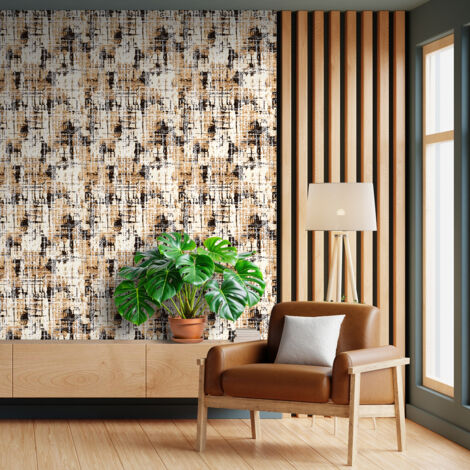 Papier peint intissé pré-encollé - SCANDINAVE ABSTRAIT TONS AUTOMNE - 1 rouleau de 300x60cm