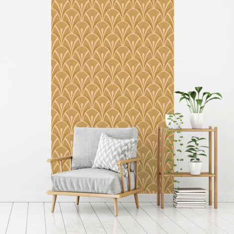 Papier peint intissé pré-encollé - SCANDINAVE ART DÉCO BEIGE - 1 rouleau de 300x60cm