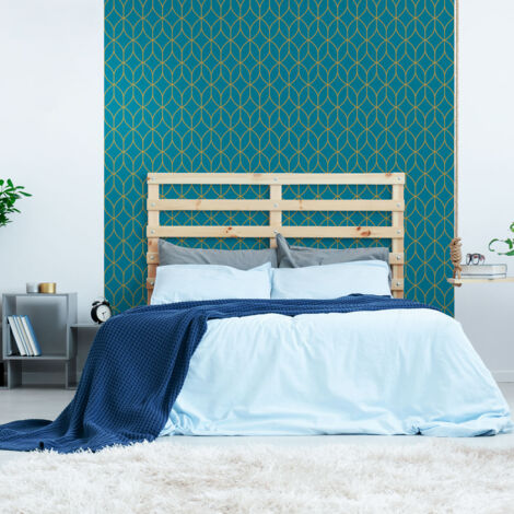Papier peint intissé pré-encollé - SCANDINAVE BLEU CANARD - 1 rouleau de 300x60cm