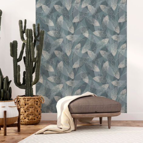 Papier peint intissé pré-encollé - SCANDINAVE FEUILLES ABSTRAITES - 1 rouleau de 300x60cm