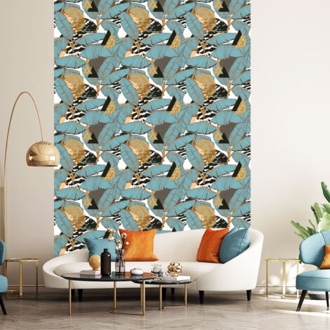Papier peint intissé pré-encollé - TROPICAL FEUILLES DE BANANIER - 1 rouleau de 300x60cm