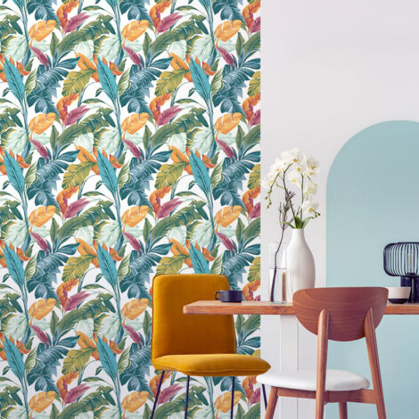 Papier peint intissé pré-encollé - TROPICAL FEUILLES DE PALMIER EXOTIQUES - 1 rouleau de 300x60cm
