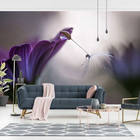 Papier peint intissé Premium - Purple Rain - Mural Format Paysage Dimension HxL: 225cm x 336cm