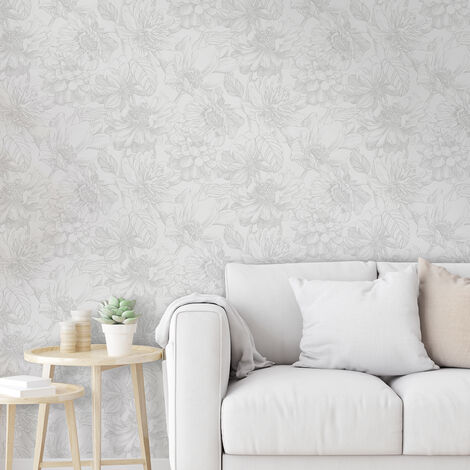 Papier peint intissé Soft Temptation Dalhia 1005 x 52cm Gris