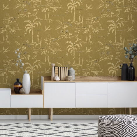 Papier peint intissé Soraya 1005 x 52cm Ocre