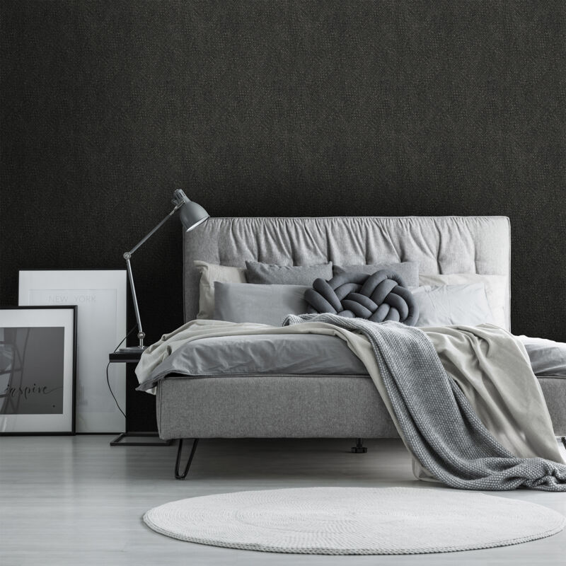 Superfresco Easy - Papier peint intissé Texture tricot 1005 x 52cm Anthracite