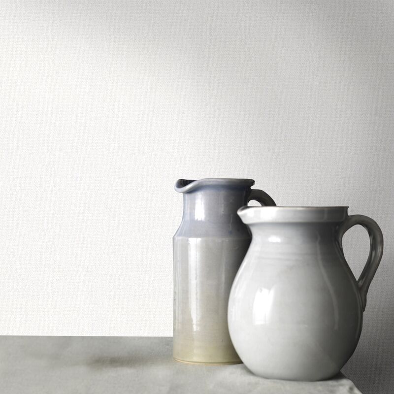 WOW - Papier peint intissé Uni Basic Textile i 1005 x 52cm Blanc cassé