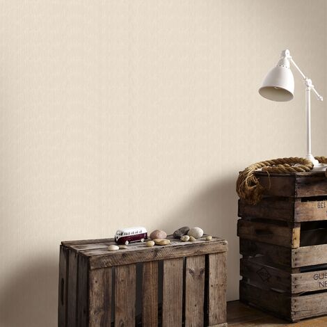 Papier peint intissé uni beige 1005 x 52 cm – Résistant à la lumière – Pose facile sans table à tapisser – Arrachage à sec – Superfresco Easy