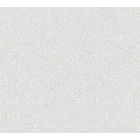 Papier peint intissé uni blanc 10,05 x 0,53 m Tapisserie texturée fibres Papier peint lavable et à peindre idéal pour bureau