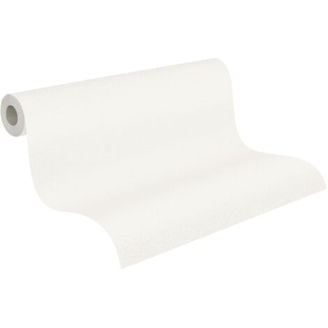 Papier peint intissé uni blanc crème Tapisserie style minimaliste texturée Papier peint effet textile idéal pour chambre