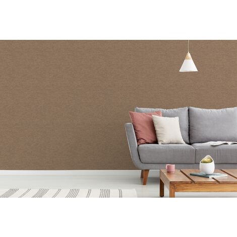 Papier peint intissé Uni Fenne 1005 x 52cm Rouille - Marron