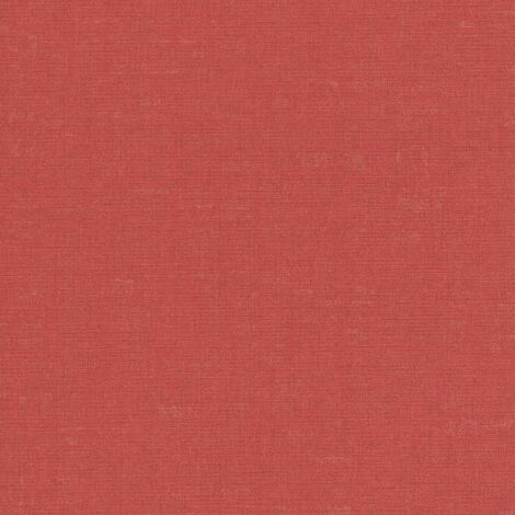 Papier peint intissé uni rouge Tapisserie texturée aspect textile Papier peint gaufrage monochrome style minimaliste idéal pour couloir