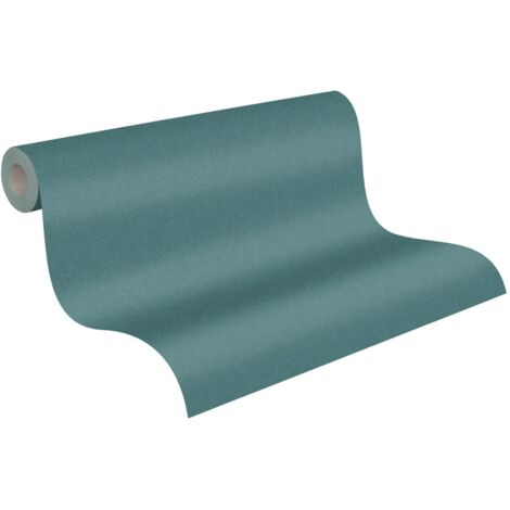 Papier peint intissé vinyle bleu Tapisserie unie élégante et tendance pour couloir Papier peint turquoise idéal pour salon et chambre