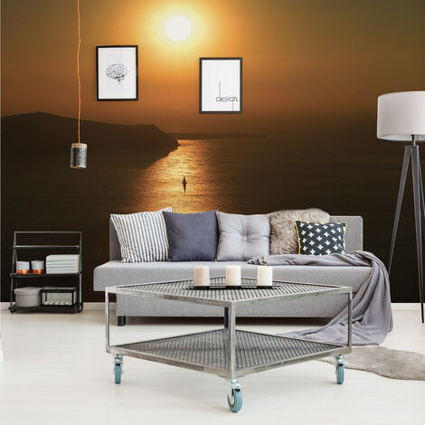Papier peint intissé XXL 270x250 cm, coucher de soleil sur la mer, décor mural grandiose pour votre intérieur.