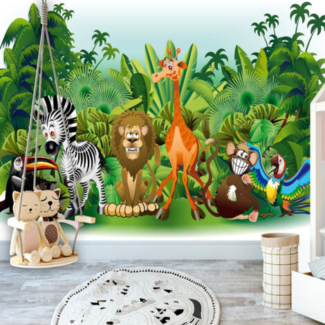 Papier Peint "Jungle Animals" 70 x 100 cm