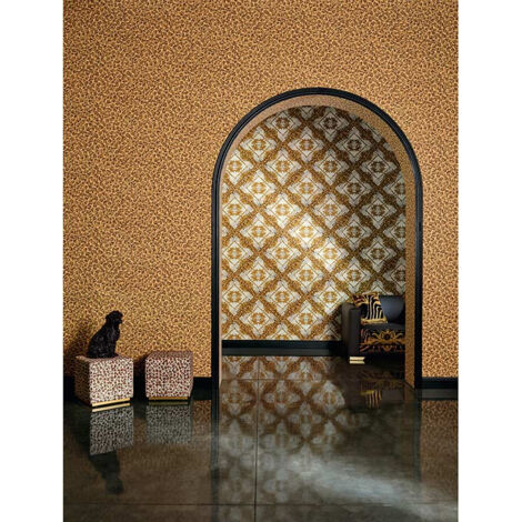 Papier peint jungle beige et brun Tapisserie à motif léopard chic pour salon & salle à manger  Papiers peints intissés modernes