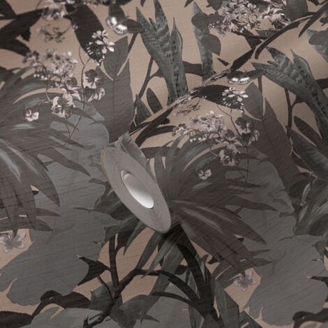 papier peint jungle gris et marron - Livingwalls