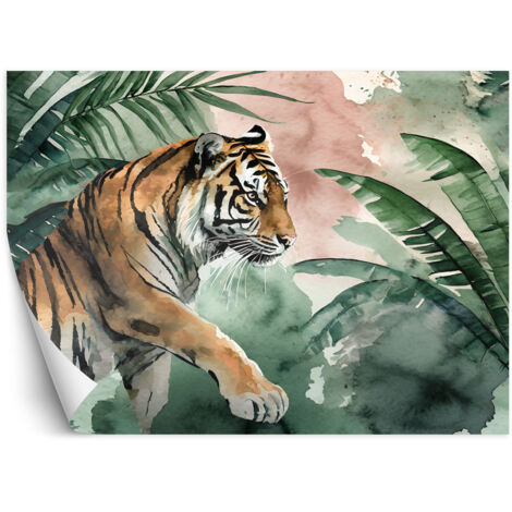 Papier peint Jungle tropicale Tigre 450x315
