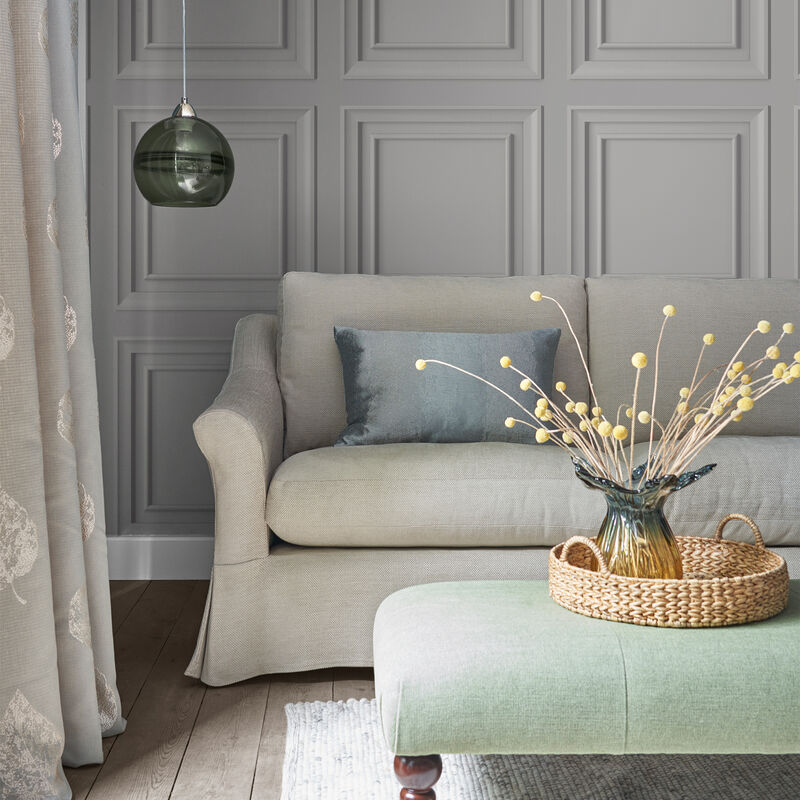 Papier peint intissé Laura Ashley Redbrook Wood Panel Pale Steel 1005 x 52cm Gris