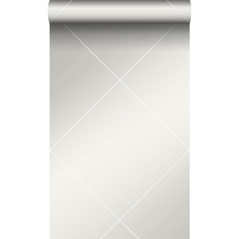 papier peint lignes graphiques blanc brillant  - Origin Wallcoverings