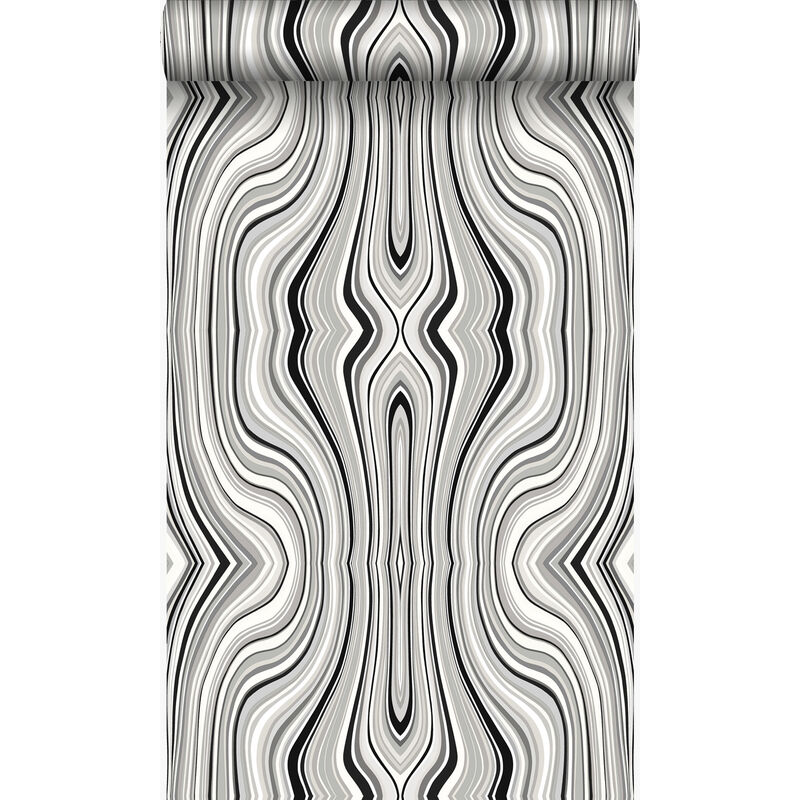 Origin - papier peint lignes graphiques noir et blanc Wallcoverings