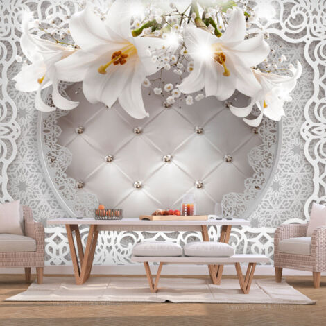 Papier Peint "Lilies & Quilted Background" 245 x 350 cm
