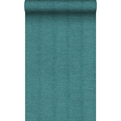 papier peint lin bleu canard - Origin Wallcoverings