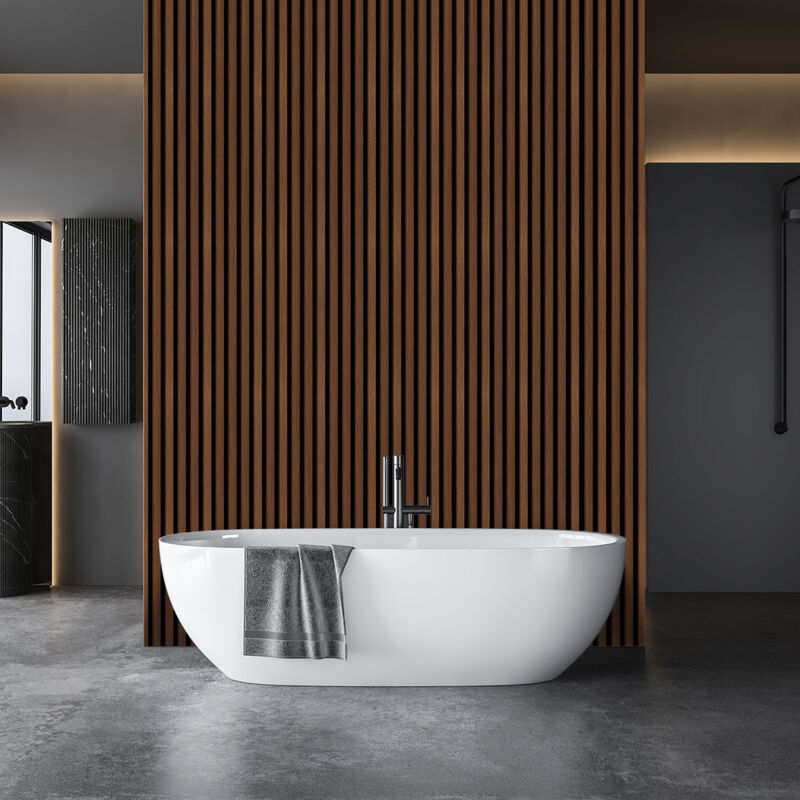 Papier peint liteau chêne foncé