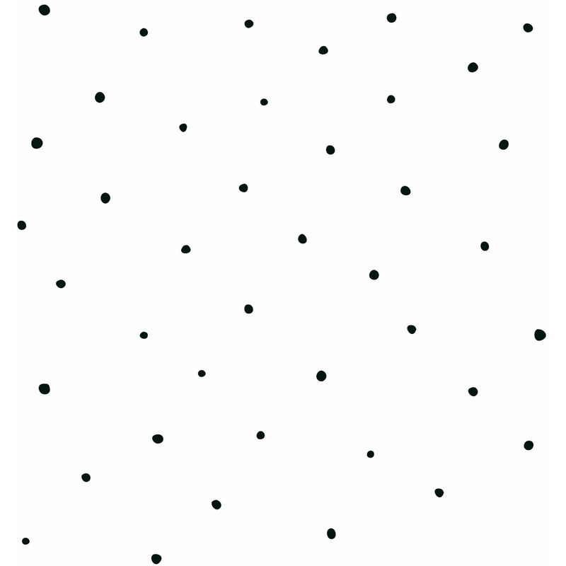 A.s.creations - Papier peint chambre enfant à pois moderne Tapisserie à pois moderne blanche & noire Papier peint à motif chambre ado