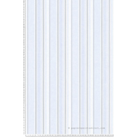 Papier peint rayures Papier peint enfant Papier peint intissé Bleu Gris Blanc SP04376 358493 - 10,05 x 0,53 m