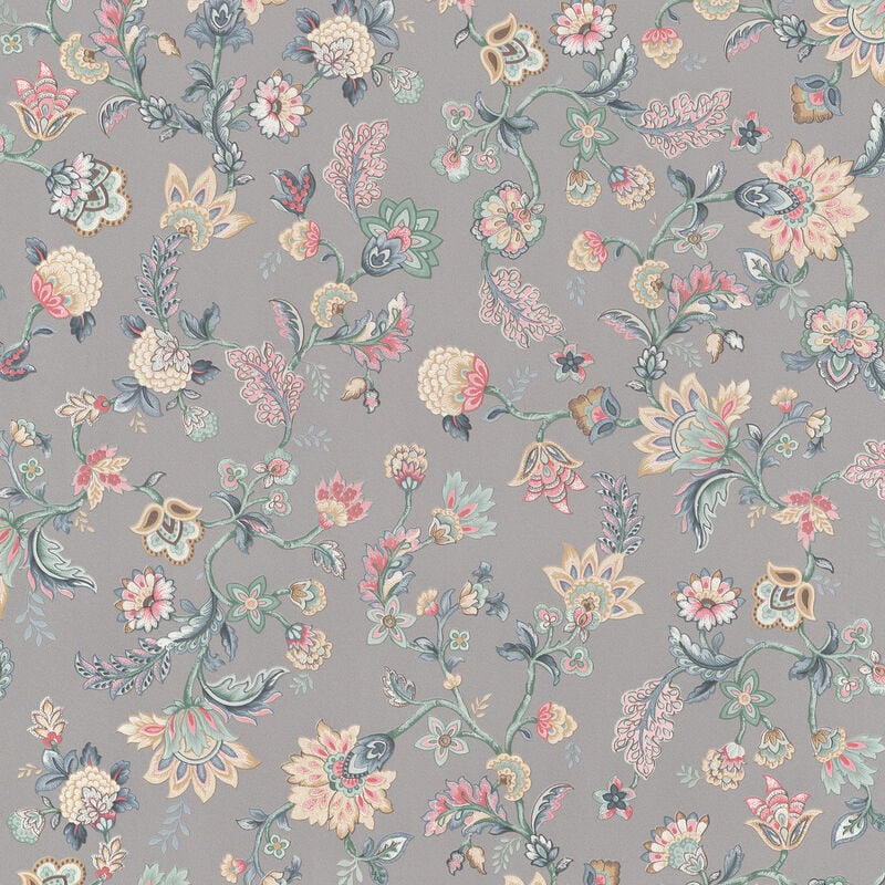 Papier peint LUTECE imprimé folk Gris clair 10.03x0.53