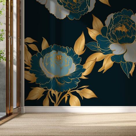 Papier peint magnolia doré papier peint