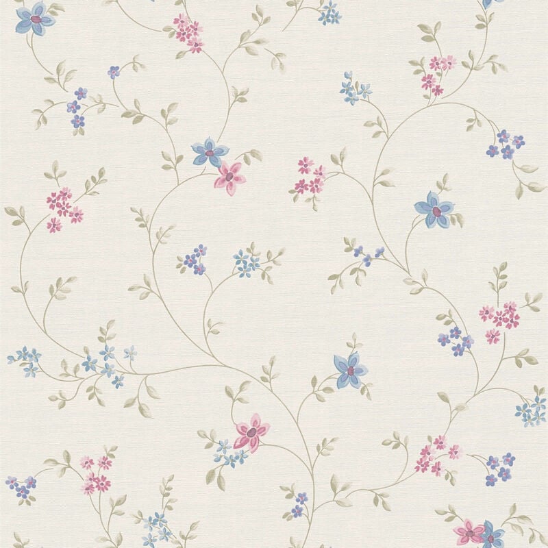 Papier peint intissé à fleurs pour cuisine style maison de campagne