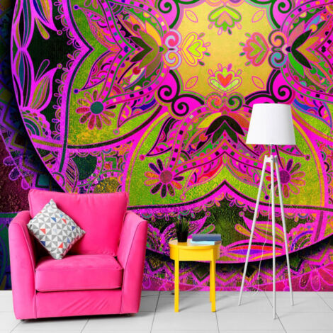 Papier Peint "Mandala : Pink Expression" 140 x 200 cm