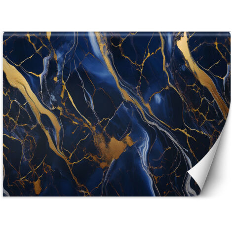 Papier peint Marbre bleu avec or Lofty 100x70