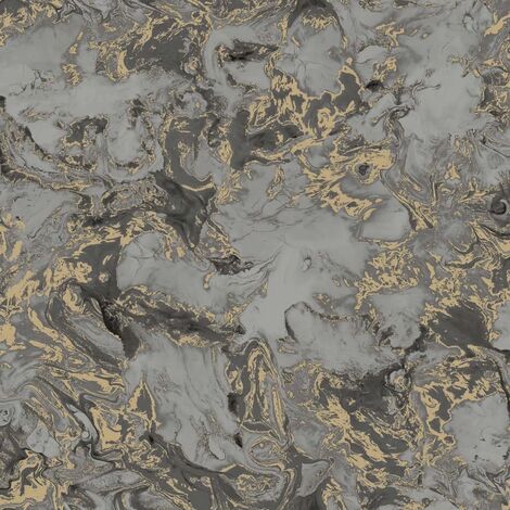Papier peint Marbre Gris et doré DUTCH WALLCOVERINGS - gris et doré
