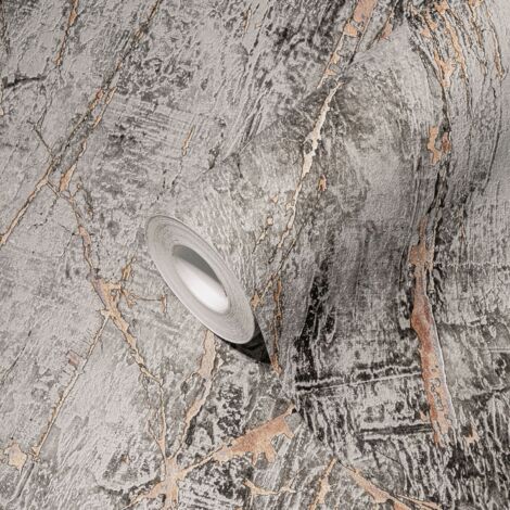Papier peint marbré gris Papier peint effet marbre 3D Papier peint intissé Idéal pour couloir