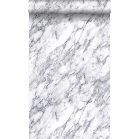 papier peint marbre Ivoire foncé blanc  - Origin Wallcoverings